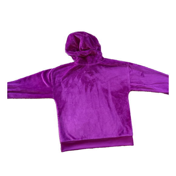 Adidas Girls Faux Fur Hoodie Sweatshirt - Purple - Size Large (14) - Picture 9 of 9